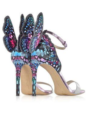 Sophia Webster Silver and Blue Chiara Embroidery Sandals Size EU 37 b120e